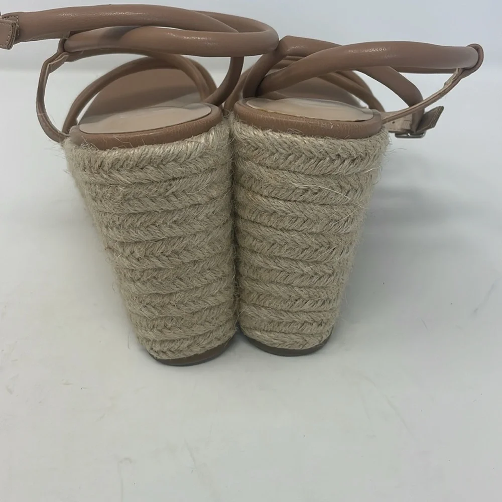 BP Nude Platform Heel Espadrille Sandals Size 8.5 Excellent Condition - Picture 4 of 13